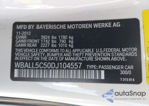 2013 BMW Z4 Sdrive28I z USA, uszkodzony, nr VIN WBALL5C50DJ104557